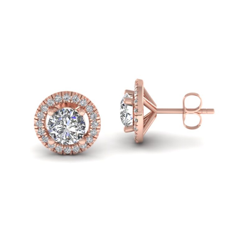 Lab diamond stud earrings with halo