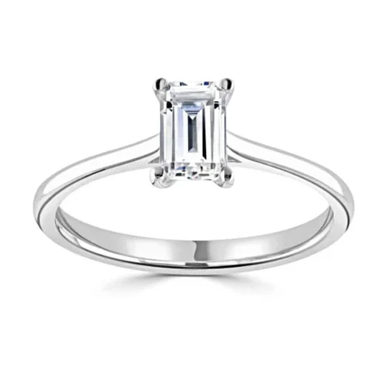 1 carat emerald cut solitaire diamond ring
